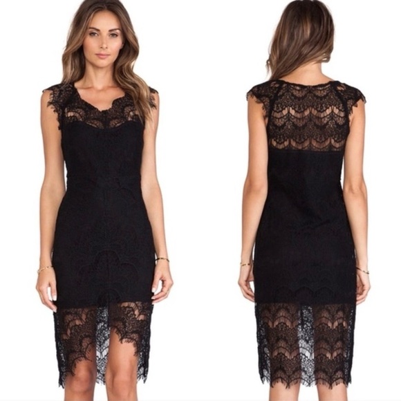 Free People Dresses & Skirts - Intimately Free People Peekaboo Lace Hi-Low Dress | Black | S